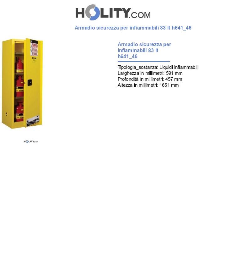 Armadio sicurezza per infiammabili 83 lt h641_46