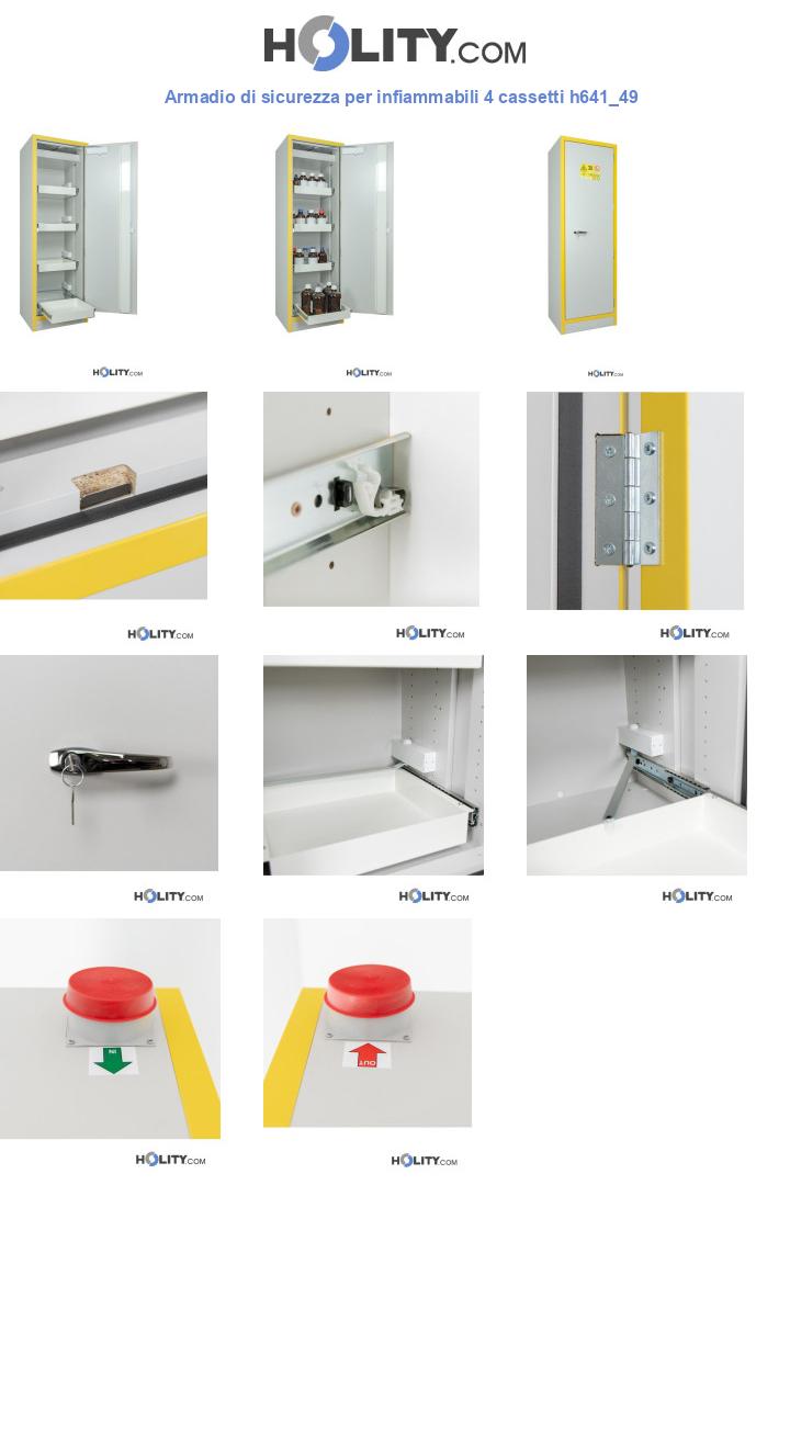 Armadio di sicurezza per infiammabili 4 cassetti h641_49