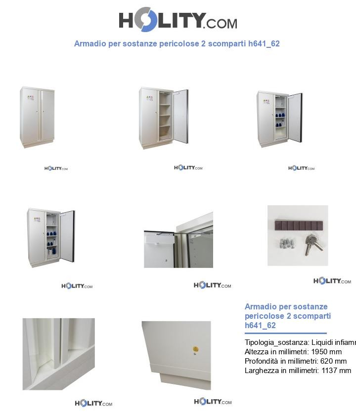 Armadio per sostanze pericolose 2 scomparti h641_62