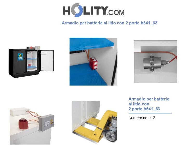 Armadio per batterie al litio con 2 porte h641_63