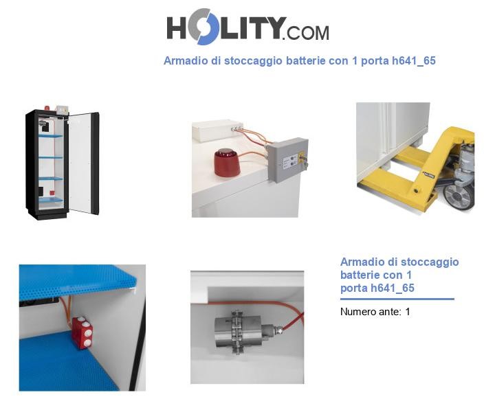 Armadio di stoccaggio batterie con 1 porta h641_65