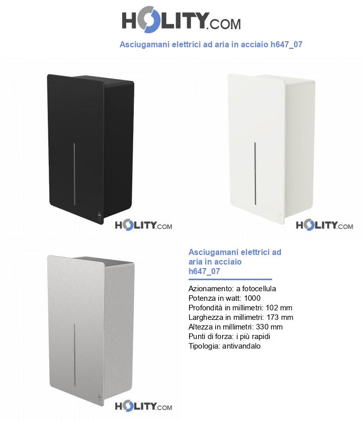 Asciugamani elettrici ad aria in acciaio h647_07