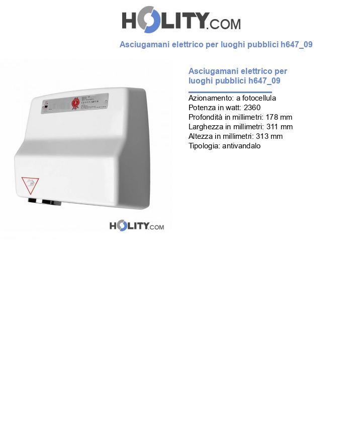 Asciugamani elettrico per luoghi pubblici h647_09