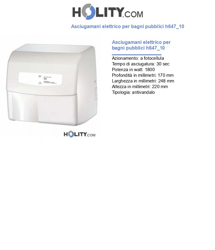 Asciugamani elettrico per bagni pubblici h647_10