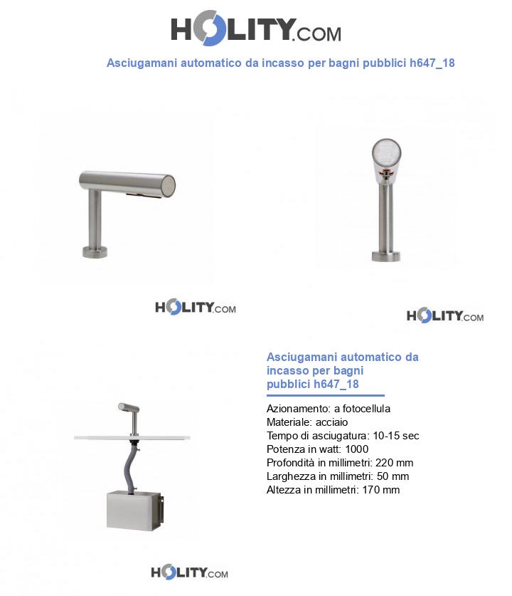 Asciugamani automatico da incasso per bagni pubblici h647_18