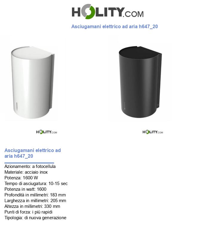Asciugamani elettrico ad aria h647_20