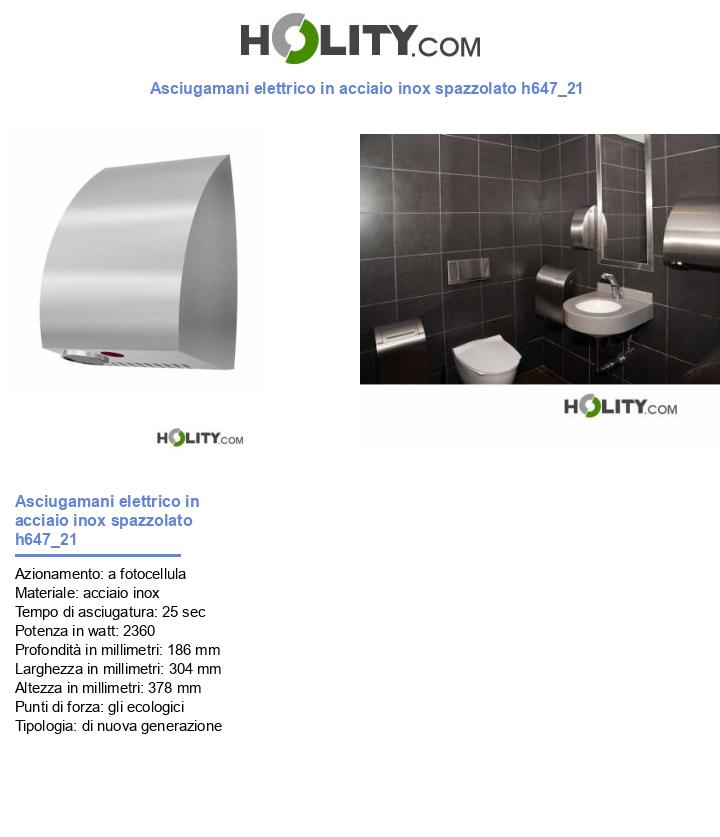 Asciugamani elettrico in acciaio inox spazzolato h647_21