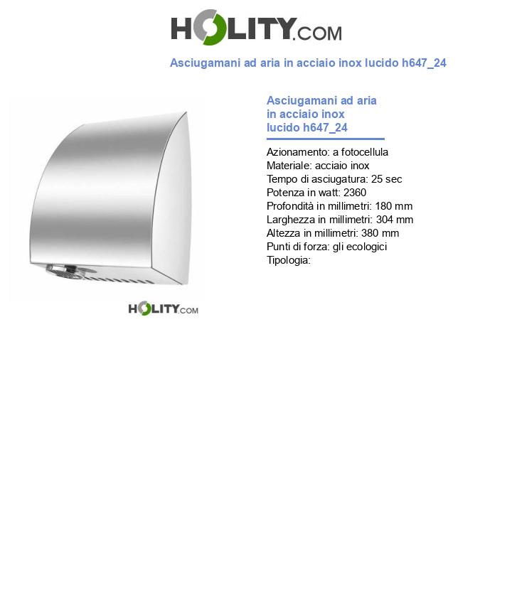 Asciugamani ad aria in acciaio inox lucido h647_24