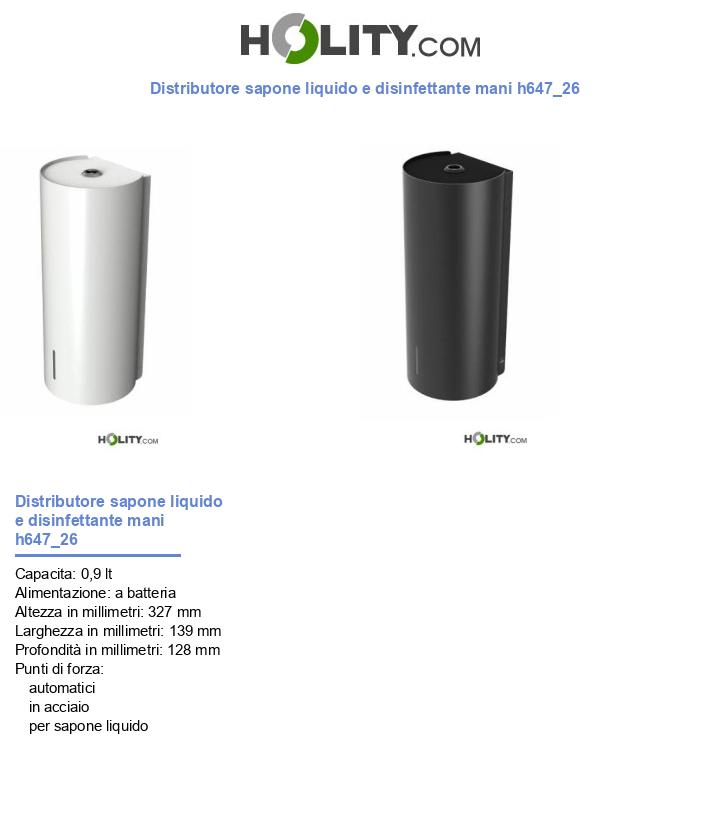 Distributore sapone liquido e disinfettante mani h647_26