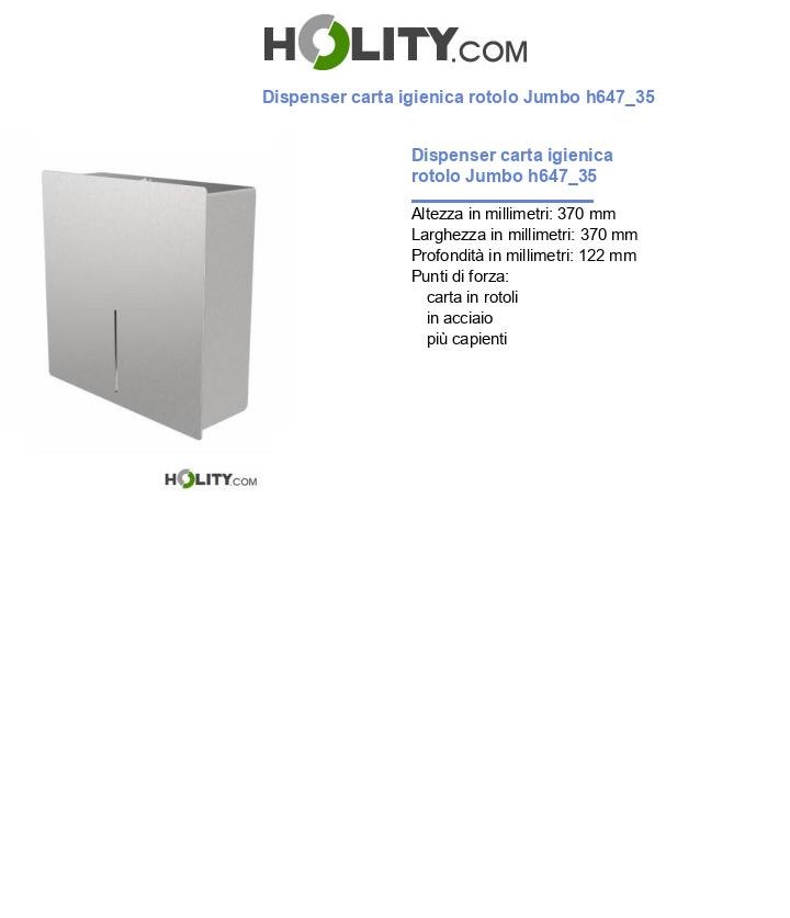 Dispenser carta igienica rotolo Jumbo h647_35