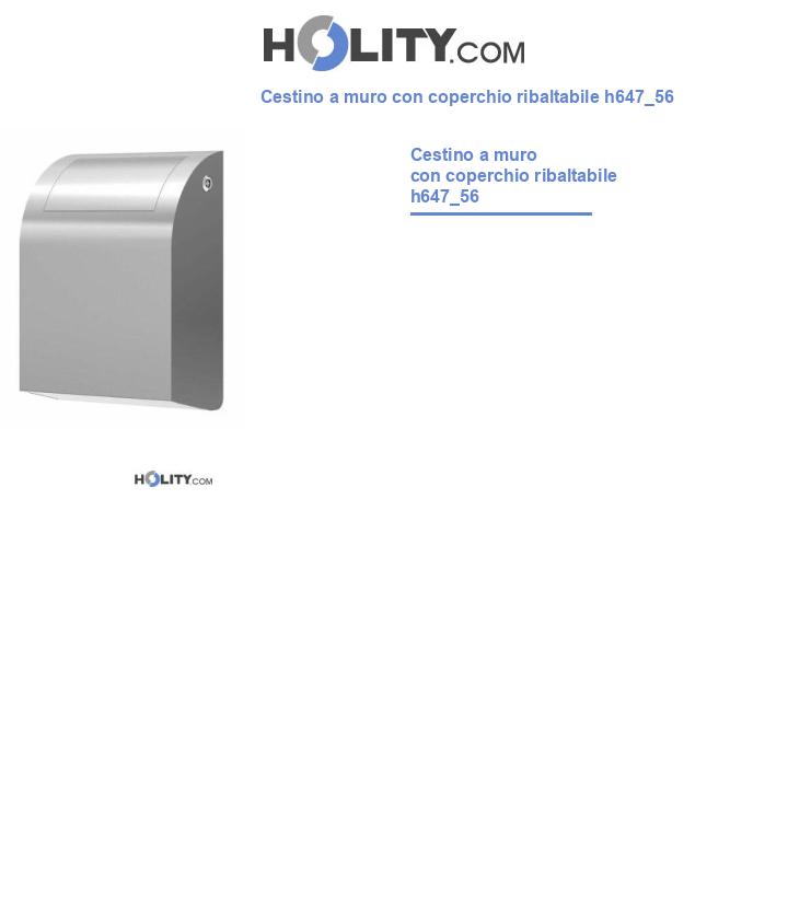 Cestino a muro con coperchio ribaltabile h647_56