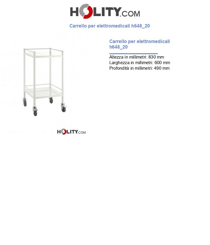 Carrello per elettromedicali h648_20