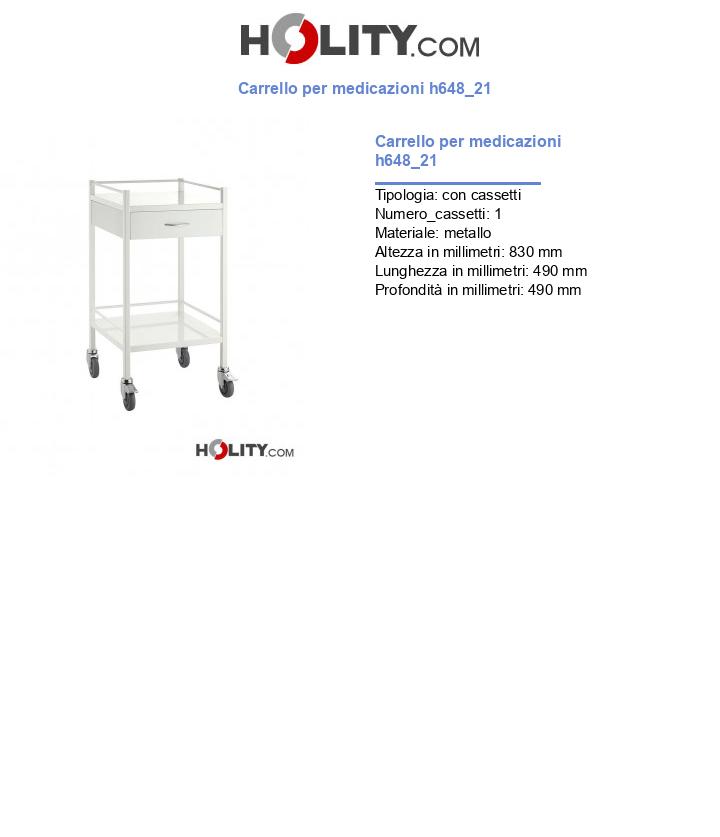 Carrello per medicazioni h648_21