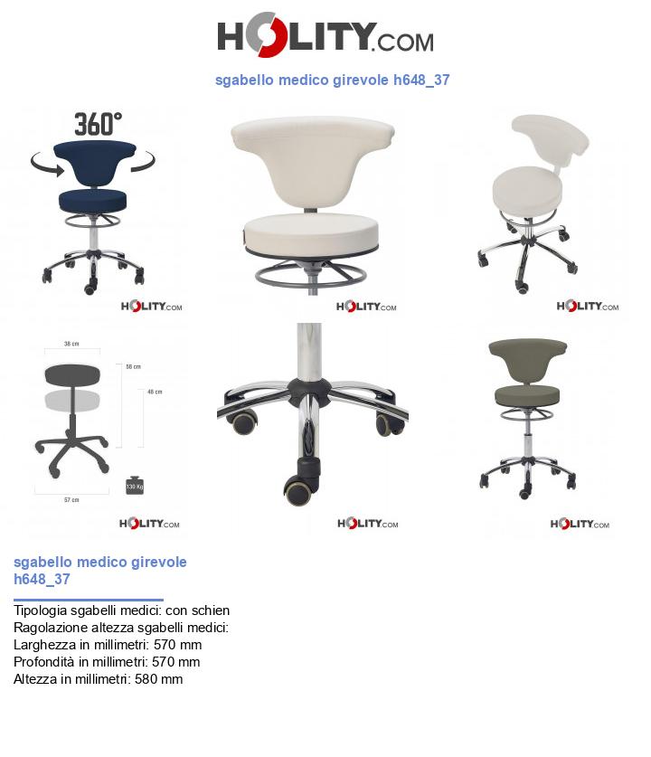 sgabello medico girevole h648_37