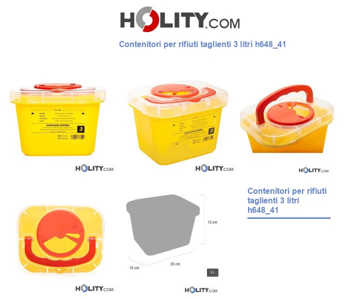 Contenitori per rifiuti taglienti 3 litri h648_41