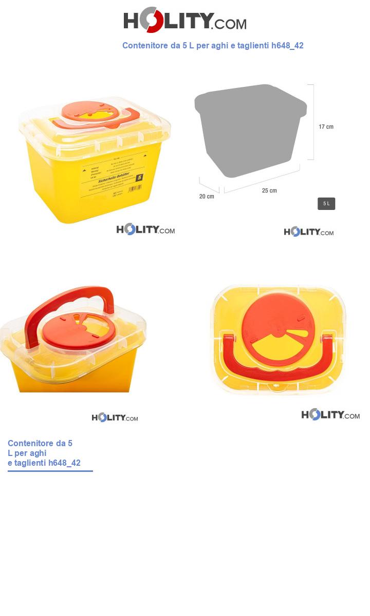 Contenitore da 5 L per aghi e taglienti h648_42