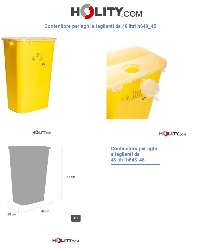 Contenitore per aghi e taglienti da 48 litri h648_45