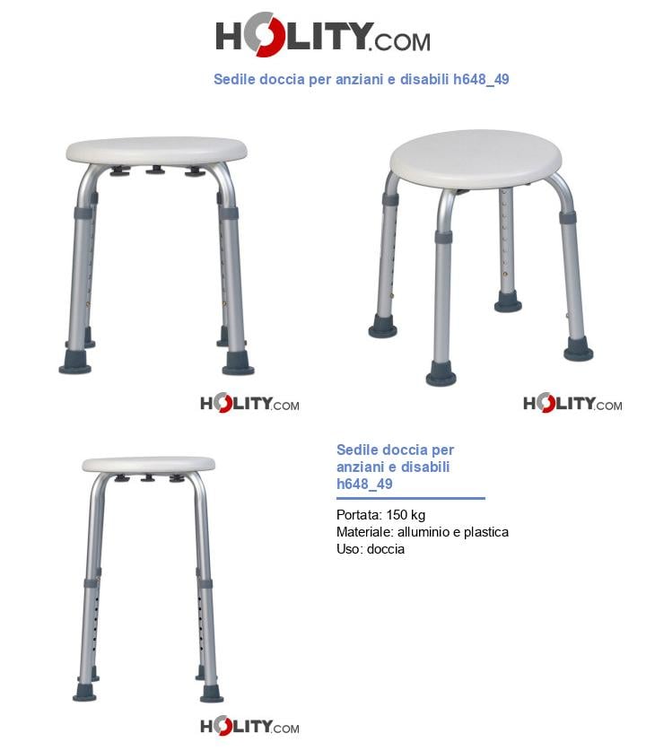 Sedile doccia per anziani e disabili h648_49