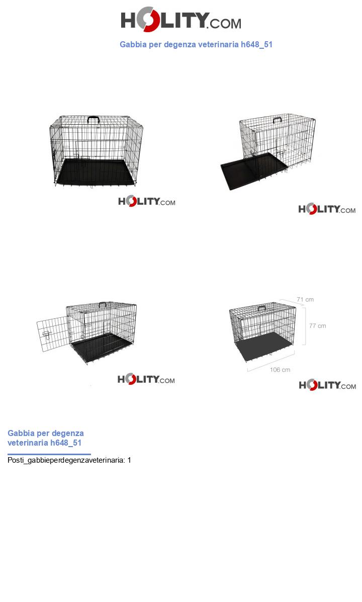 Gabbia per degenza veterinaria h648_51