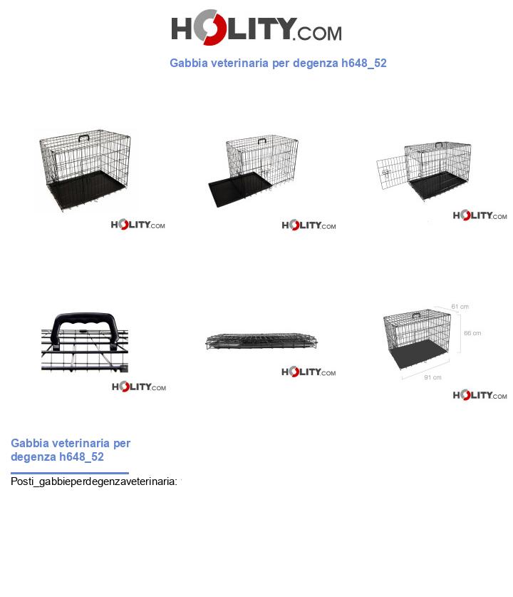 Gabbia veterinaria per degenza h648_52