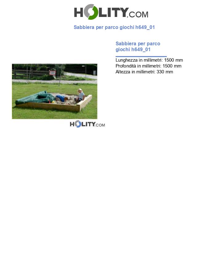 Sabbiera per parco giochi h649_01