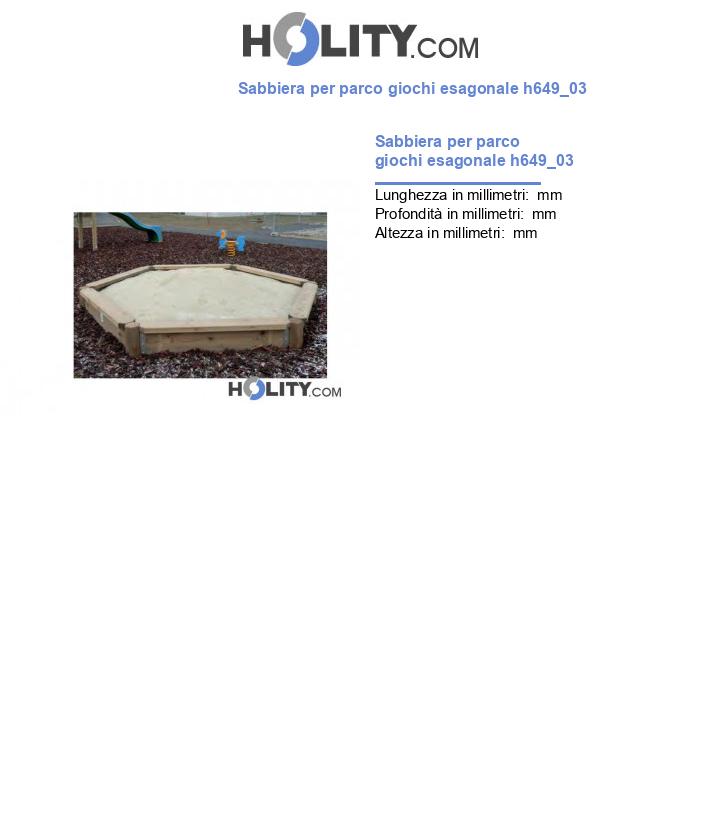 Sabbiera per parco giochi esagonale h649_03