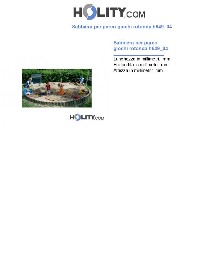Sabbiera per parco giochi rotonda h649_04