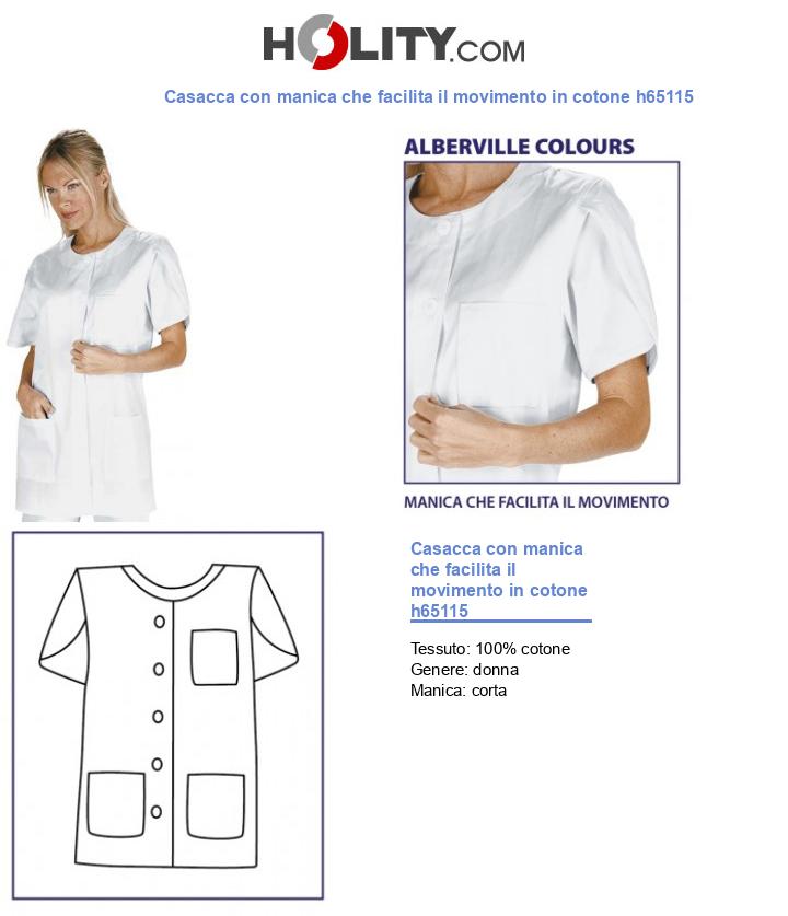 Casacca con manica che facilita il movimento in cotone h65115