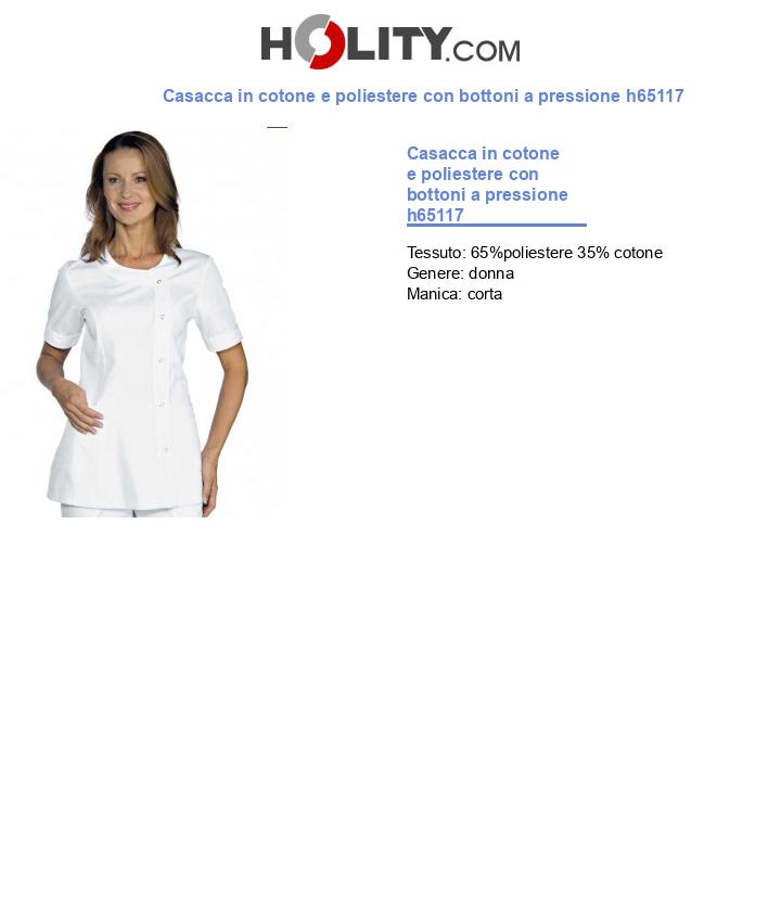 Casacca in cotone e poliestere con bottoni a pressione h65117