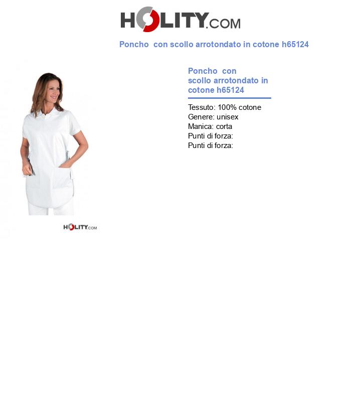 Poncho  con scollo arrotondato in cotone h65124