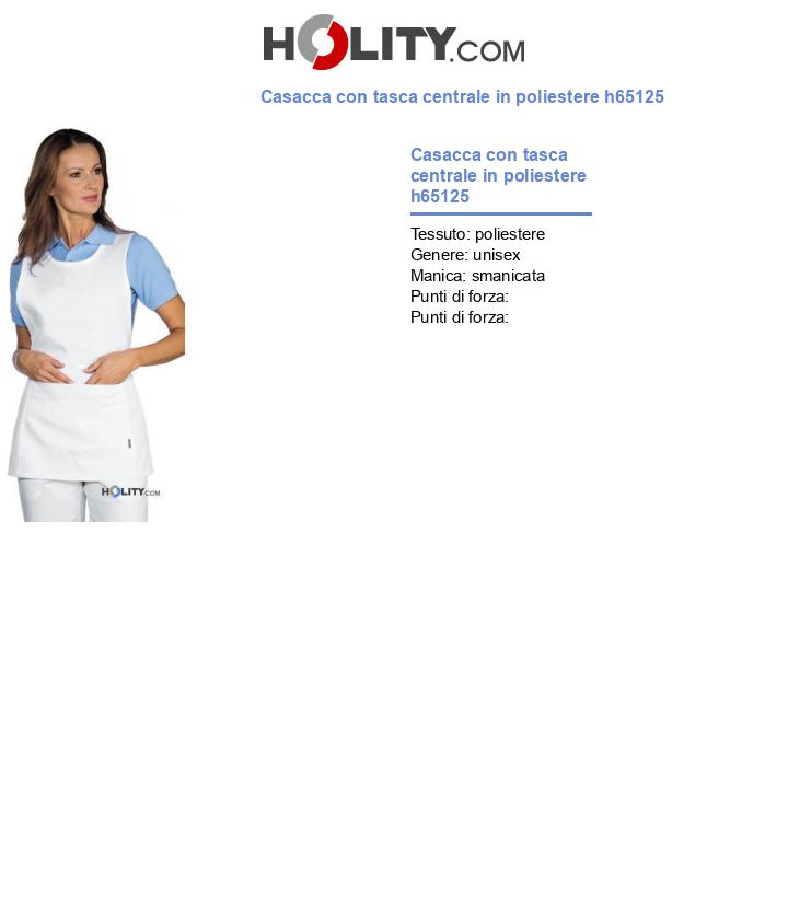 Casacca con tasca centrale in poliestere h65125