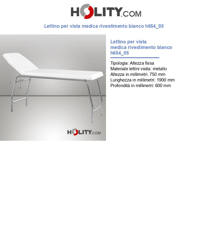 Lettino per vista medica rivestimento bianco h654_05