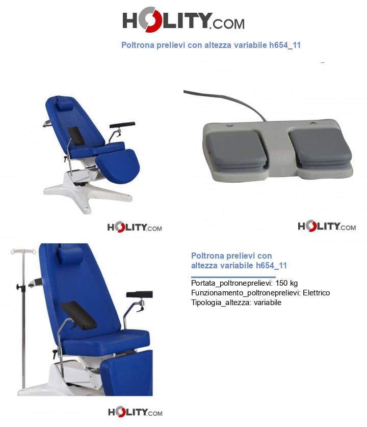 Poltrona prelievi con altezza variabile h654_11