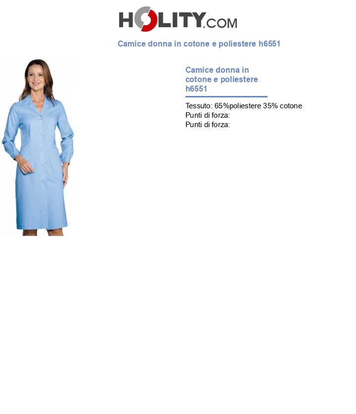 Camice donna in cotone e poliestere h6551