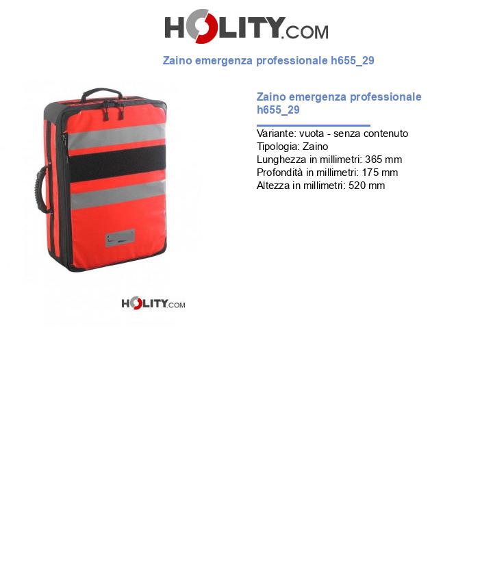 Zaino emergenza professionale h655_29