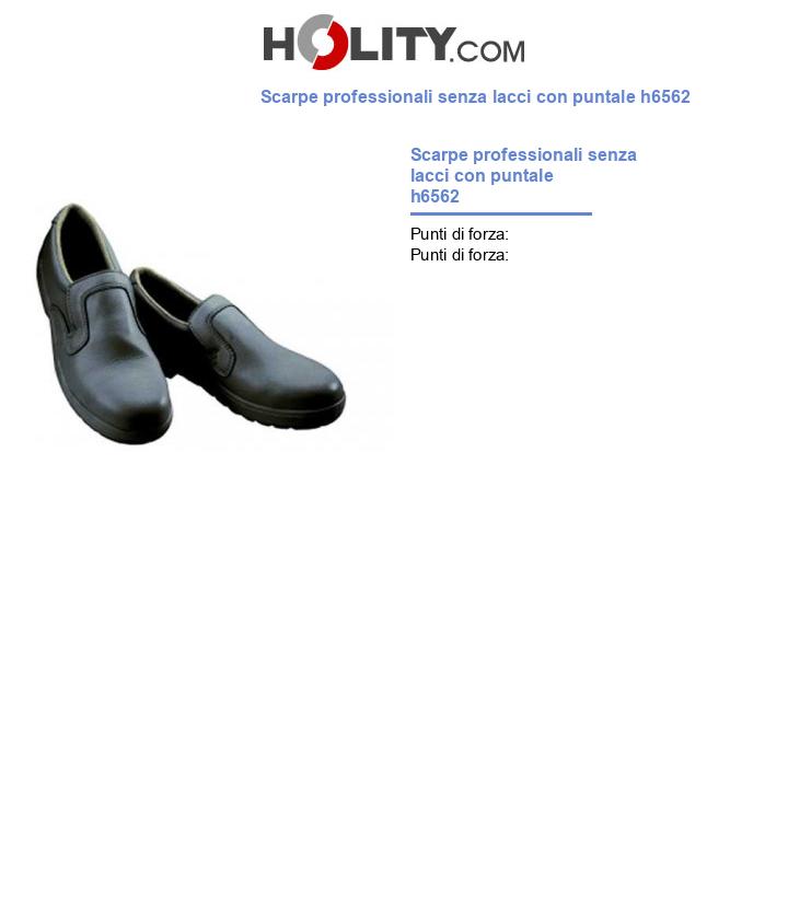 Scarpe professionali senza lacci con puntale h6562