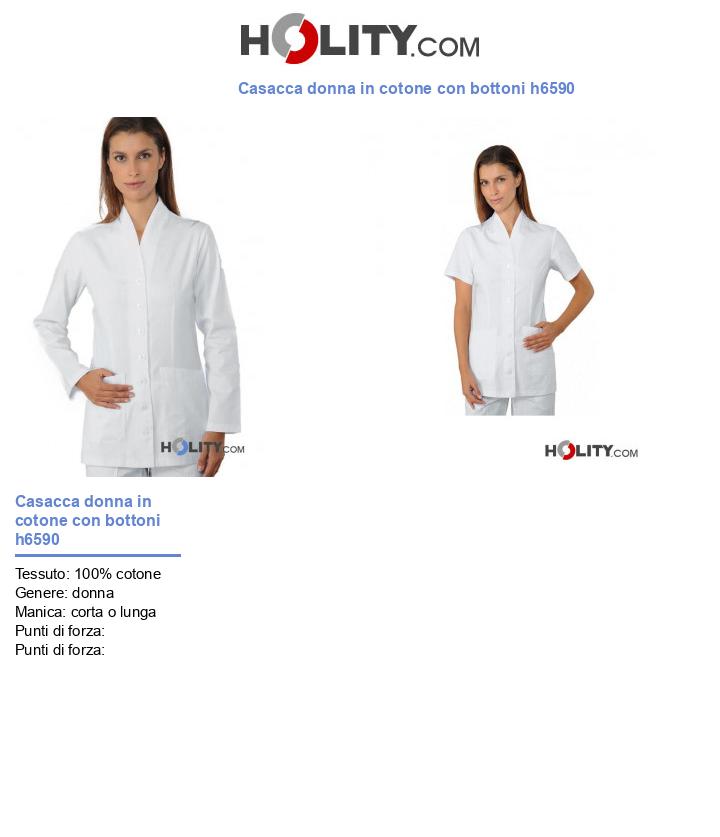 Casacca donna in cotone con bottoni h6590