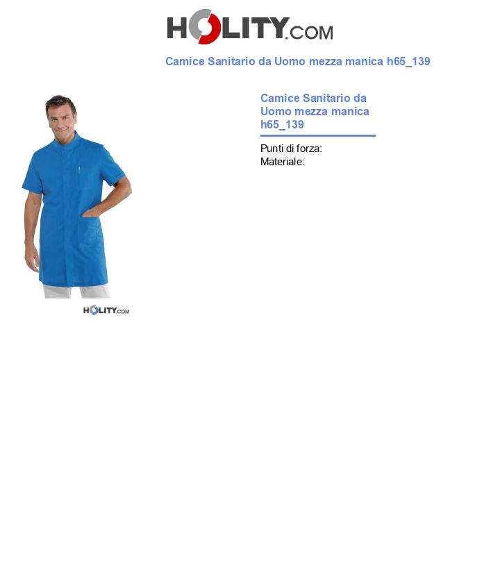 Camice Sanitario da Uomo mezza manica h65_139