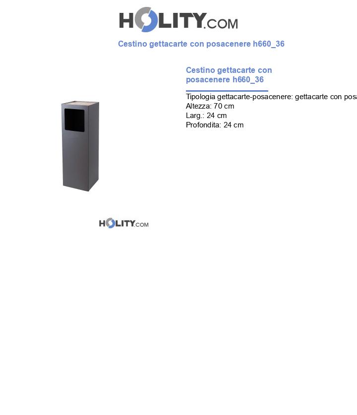 Cestino gettacarte con posacenere h660_36