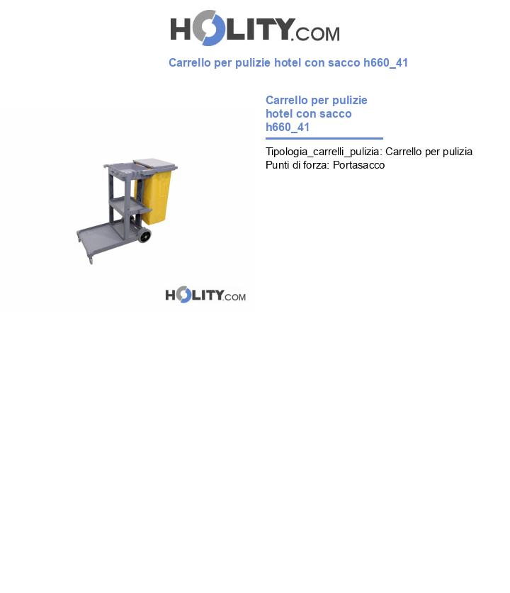 Carrello per pulizie hotel con sacco h660_41