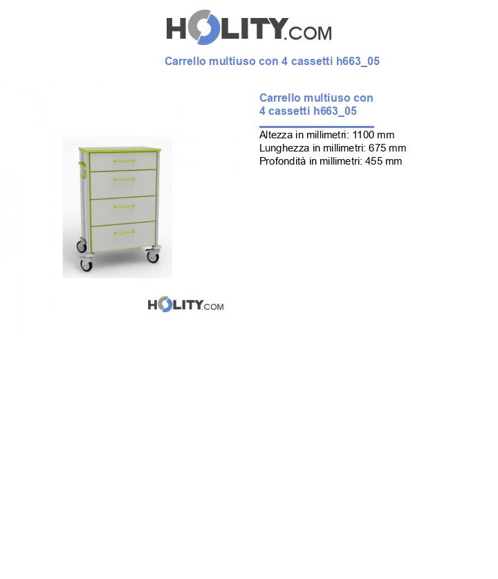 Carrello multiuso con 4 cassetti h663_05