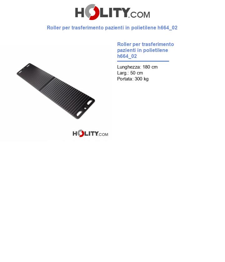 Roller per trasferimento pazienti in polietilene h664_02