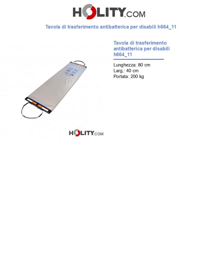 Tavola di trasferimento antibatterica per disabili h664_11