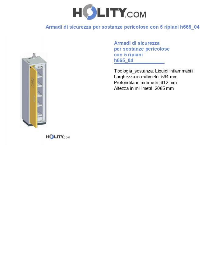 Armadi di sicurezza per sostanze pericolose con 5 ripiani h665_04