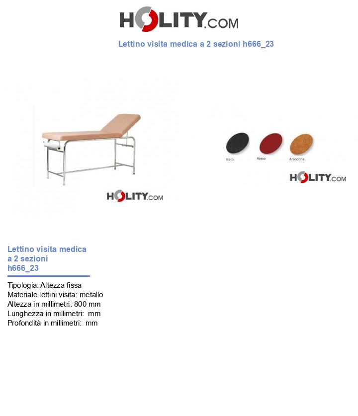 Lettino visita medica a 2 sezioni h666_23