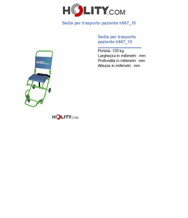 Sedia per trasporto paziente h667_10