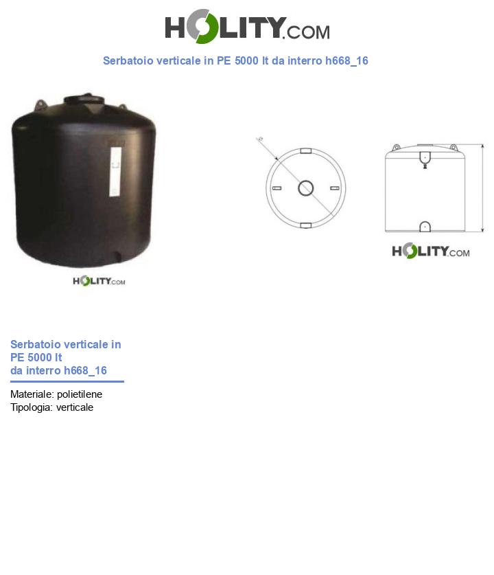 Serbatoio verticale in PE 5000 lt da interro h668_16
