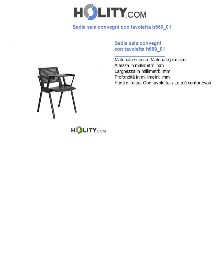 Sedia sala convegni con tavoletta h669_01