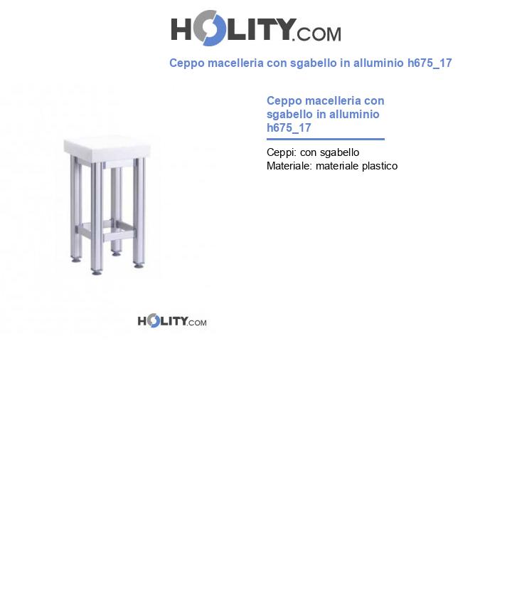 Ceppo macelleria con sgabello in alluminio h675_17