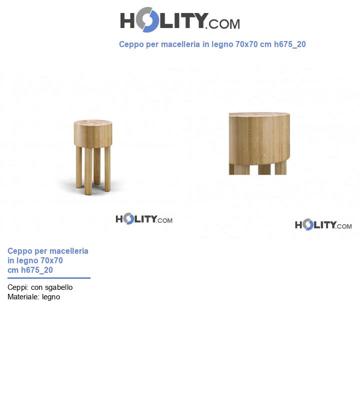 Ceppo per macelleria in legno 70x70 cm h675_20